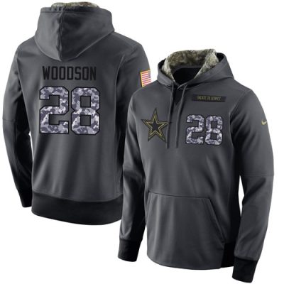 NFL Men's  Dallas Cowboys #28 Darren Woodson Stitched Black Anthracite Salute to Service Player Performance Hoodie