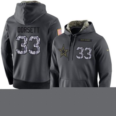 NFL Men's  Dallas Cowboys #33 Tony Dorsett Stitched Black Anthracite Salute to Service Player Performance Hoodie
