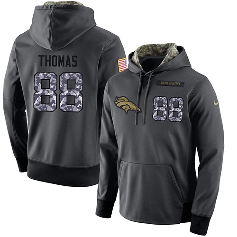 NFL Men's Denver Broncos #88 Demaryius Thomas Stitched Black Anthracite Salute to Service Player Performance Hoodie