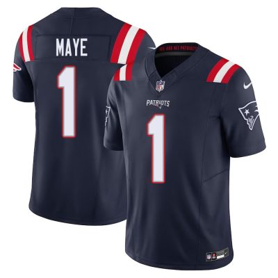Men's New England Patriots Drake Maye  Navy 2024 NFL Draft First Round Pick Player F.U.S.E. Vapor Untouchable Limited Stitched Football Jersey