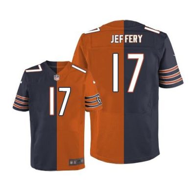 Bears #17 Alshon Jeffery Navy Blue/Orange Men's Stitched NFL Elite Split Jersey