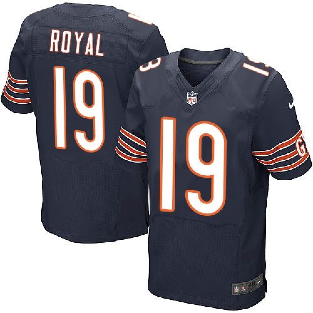Bears #19 Eddie Royal Navy Blue Team Color Men's Stitched NFL Elite Jersey