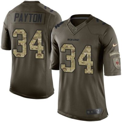 Bears #34 Walter Payton Green Men's Stitched NFL Limited Salute to Service Jersey