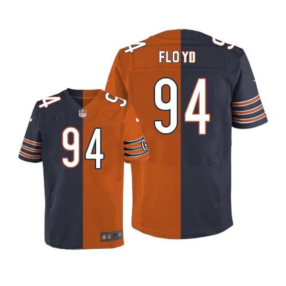 Bears #94 Leonard Floyd Navy Blue/Orange Men's Stitched NFL Elite Split Jersey