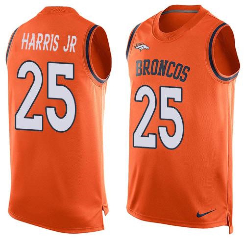 Broncos #25 Chris Harris Jr Orange Team Color Men's Stitched NFL Limited Tank Top Jersey