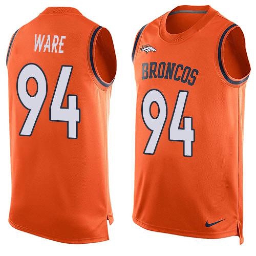 Broncos #94 DeMarcus Ware Orange Team Color Men's Stitched NFL Limited Tank Top Jersey