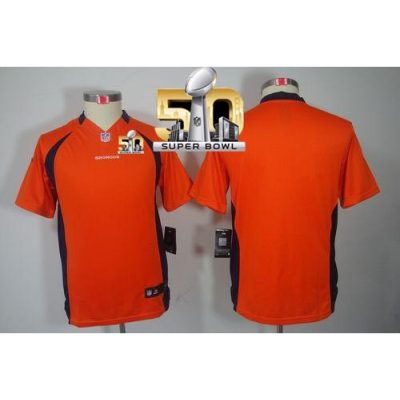 Broncos Blank Orange Team Color Super Bowl 50 Youth Stitched NFL Limited Jersey