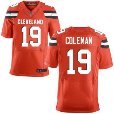Browns #19 Corey Coleman Orange Alternate Men's Stitched NFL Elite Jersey