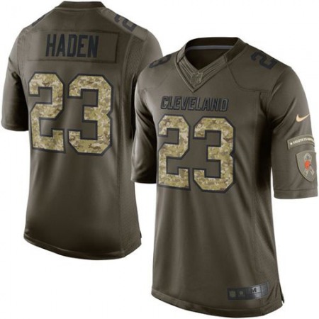 Browns #23 Joe Haden Green Men's Stitched NFL Limited Salute to Service Jersey