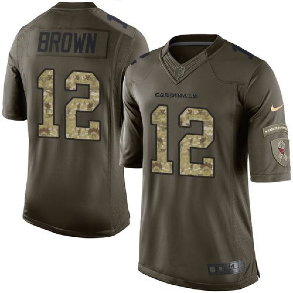 Cardinals #12 John Brown Green Youth Stitched NFL Limited Salute to Service Jersey