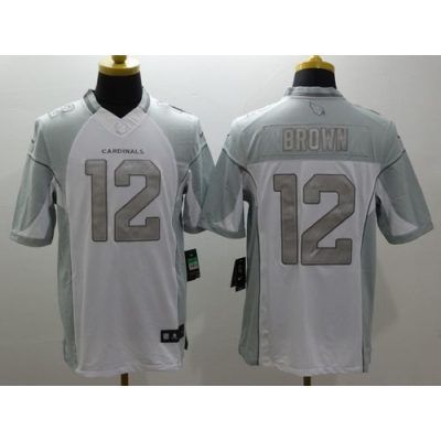 Cardinals #12 John Brown White Men's Stitched NFL Limited Platinum Jersey