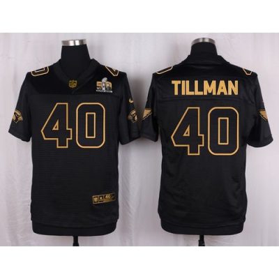 Cardinals #40 Pat Tillman Black Pro Line Gold Collection Men's Stitched NFL Elite Jersey