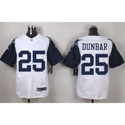 Cowboys #25 Lance Dunbar White Men's Stitched NFL Elite Rush Jersey
