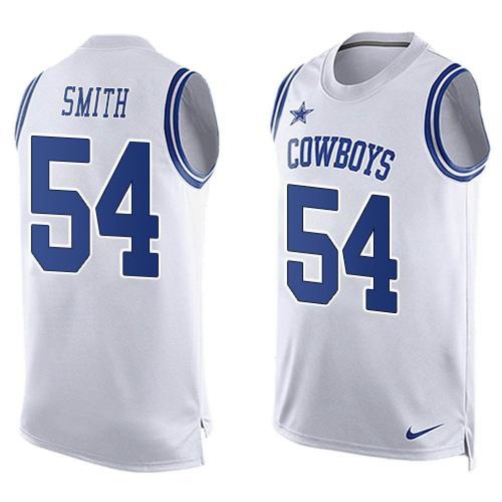 Cowboys #54 Jaylon Smith White Men's Stitched NFL Limited Tank Top Jersey