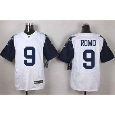 Cowboys #9 Tony Romo White Men's Stitched NFL Elite Rush Jersey