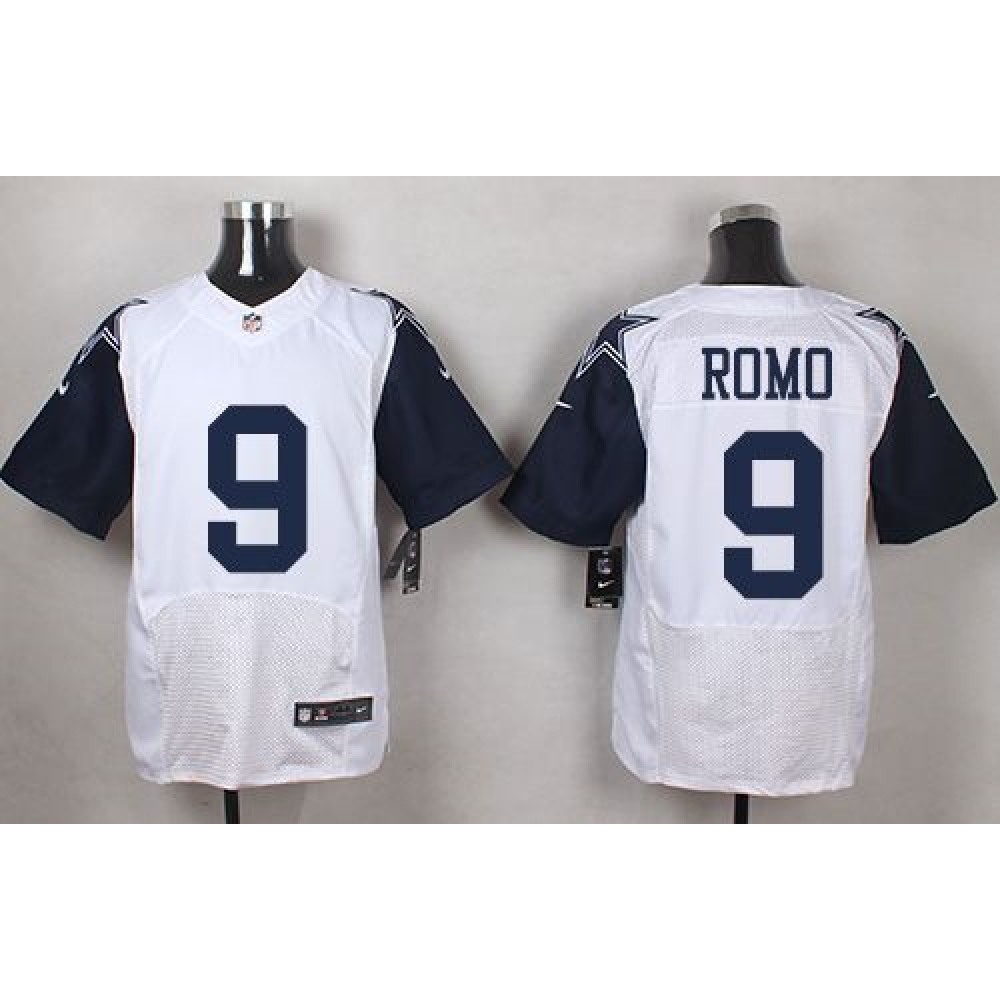 Cowboys #9 Tony Romo White Men's Stitched NFL Elite Rush Jersey