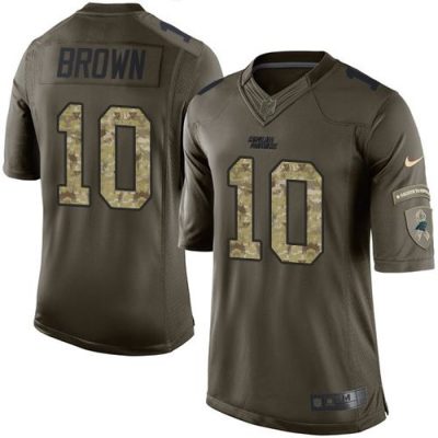 Panthers #10 Corey Brown Green Men's Stitched NFL Limited Salute to Service Jersey