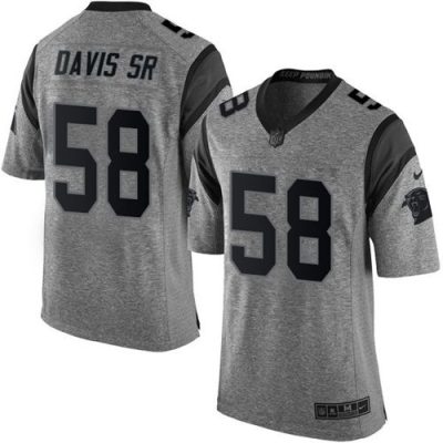Panthers #58 Thomas Davis Sr Gray Men's Stitched NFL Limited Gridiron Gray Jersey