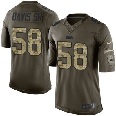 Panthers #58 Thomas Davis Sr Green Men's Stitched NFL Limited Salute to Service Jersey
