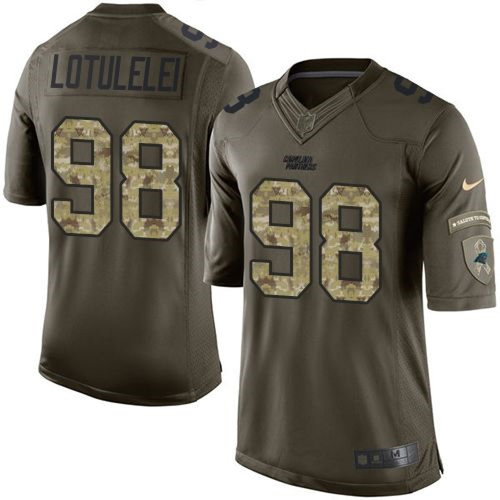Panthers #98 Star Lotulelei Green Men's Stitched NFL Limited Salute to Service Jersey