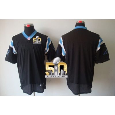Panthers Blank Black Team Color Super Bowl 50 Men's Stitched NFL Elite Jersey