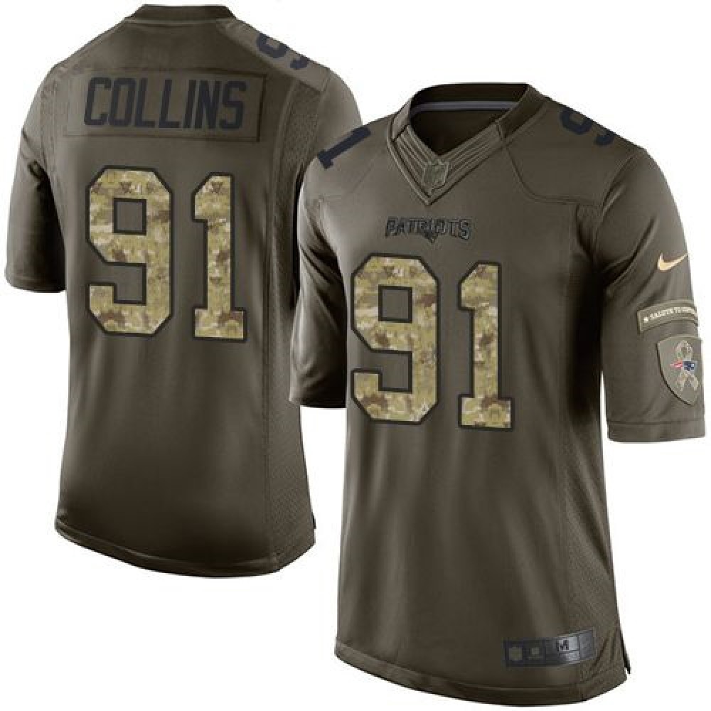 Patriots #91 Jamie Collins Green Youth Stitched NFL Limited Salute to Service Jersey
