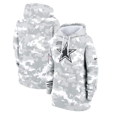 Women's Dallas Cowboys  Arctic Camo 2024 Salute To Service Club Fleece Pullover Hoodie