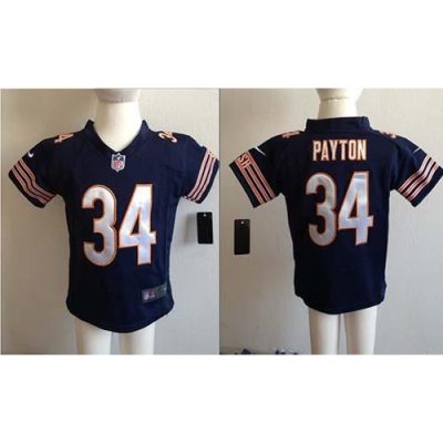 Toddler  Bears #34 Walter Payton Navy Blue Team Color Stitched NFL Elite Jersey