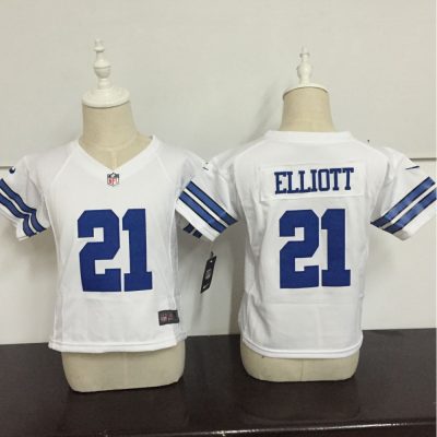 Toddler  Dallas Cowboys #21 Ezekiel Elliott White Stitched NFL Jersey