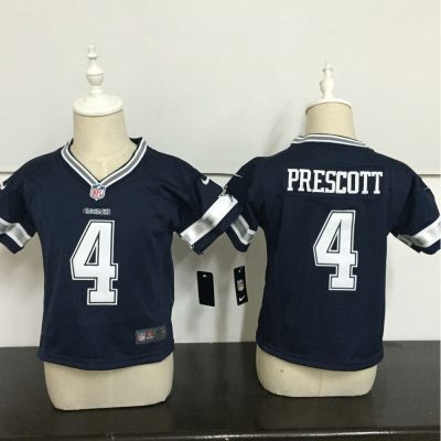 Toddler  Dallas Cowboys #4 Dak Prescott Navy Blue Team Color Stitched NFL Jersey