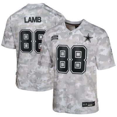 Youth Dallas Cowboys CeeDee Lamb  Arctic Camo 2024 Salute to Service Game Jersey