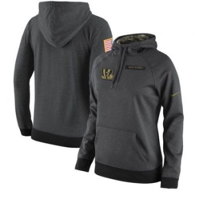 Women's Cincinnati Bengals  Anthracite Salute to Service Player Performance Hoodie