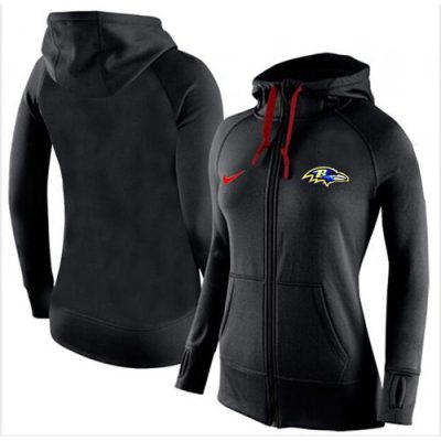 Women's  Baltimore Ravens Full-Zip Performance Hoodie Black