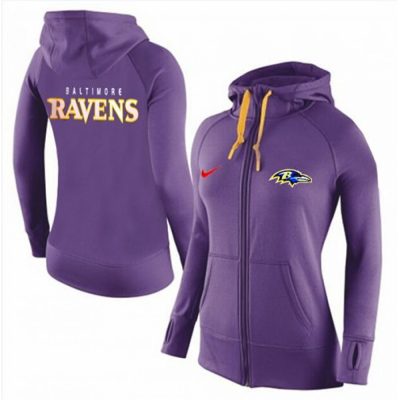 Women's  Baltimore Ravens Full-Zip Performance Hoodie Purple