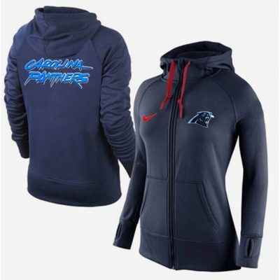 Women's  Carolina Panthers Full-Zip Performance Hoodie Dark Blue