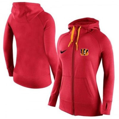 Women's  Cincinnati Bengals Full-Zip Performance Hoodie Red