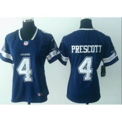 Women's  Dallas Cowboys #4 Dak Prescott Navy Blue Untouchable Limited Stitched NFL Jersey