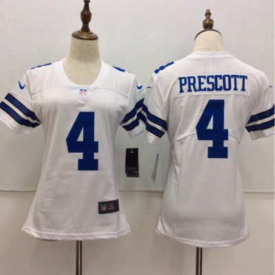 Women's  Dallas Cowboys #4 Dak Prescott White Vapor Untouchable Player Limited Stitched NFL Jersey