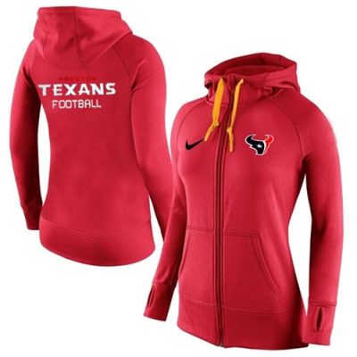 Women's  Houston Texans Full-Zip Performance Hoodie Red