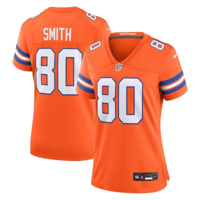 Women's Denver Broncos Rod Smith  Orange Mile High Collection 1977 Throwback Retired Player Game Jersey