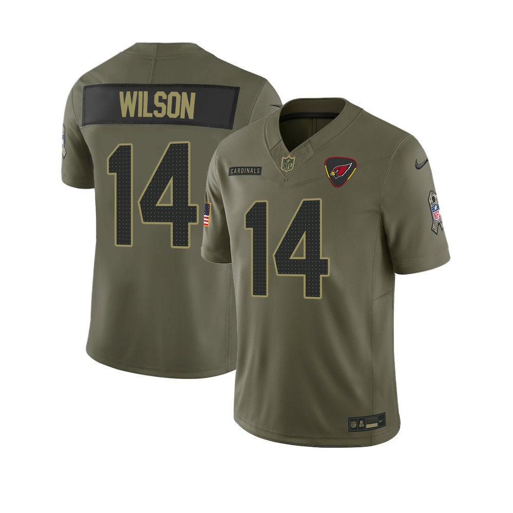 Youth's Arizona Cardinals #14 Michael Wilson Olive 2025 Salute to Service Retired Limited Jersey