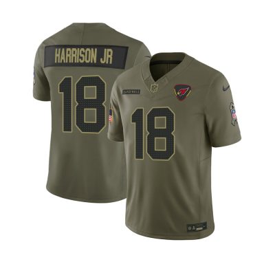 Youth's Arizona Cardinals #18 Marvin Harrison Jr.  Olive 2025 Salute to Service Retired Limited Jersey