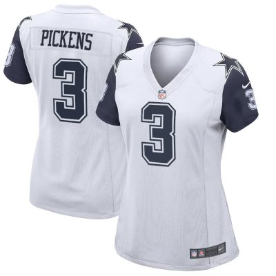 Women's Dallas Cowboys #3 George Pickens  White Game Jersey