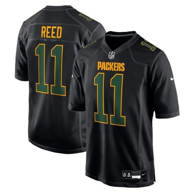 Youth Green Bay Packers #11 Jayden Reed  Carbon Black Fashion Game Jersey
