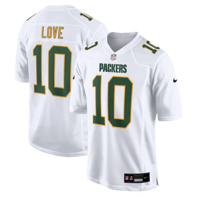 Youth Green Bay Packers #10 Jordan Love  Tundra White Fashion Game Jersey