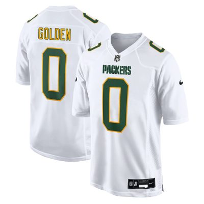 Youth Green Bay Packers #0 Matthew Golden  Tundra White Fashion Game Jersey