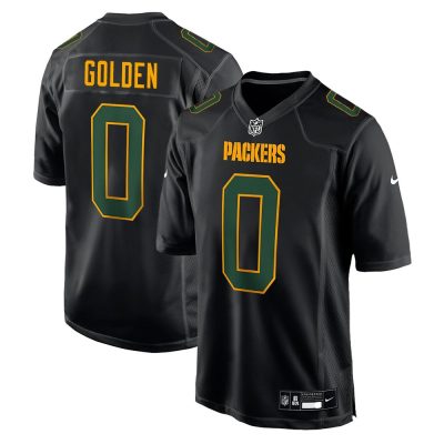 Youth Green Bay Packers #0 Matthew Golden  Carbon Black Fashion Game Jersey