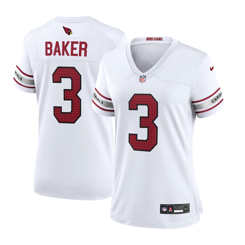 Women's Arizona Cardinals #3 Budda Baker White Team Game Jersey