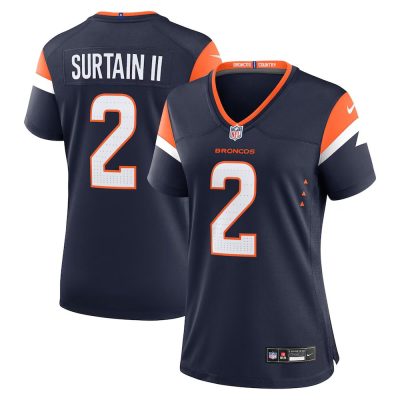 Women's Denver Broncos #2 Patrick Surtain II  Navy Mile High Collection Alternate Game Jersey