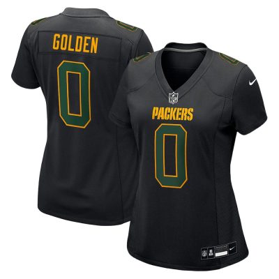 Women's Green Bay Packers #0 Matthew Golden  Carbon Black Fashion Game Jersey